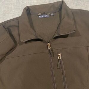 PGA Tour Mens XL Softshell Jacket Black Full Zip Fleece Lined Golf Coat